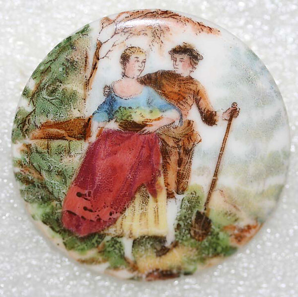 Button, porcelain, American or European
