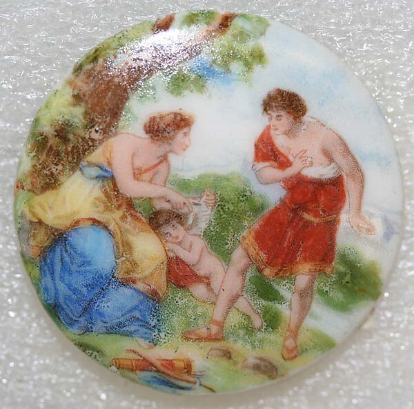 Button, porcelain, American or European
