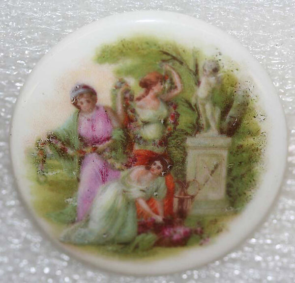Button, porcelain, American or European