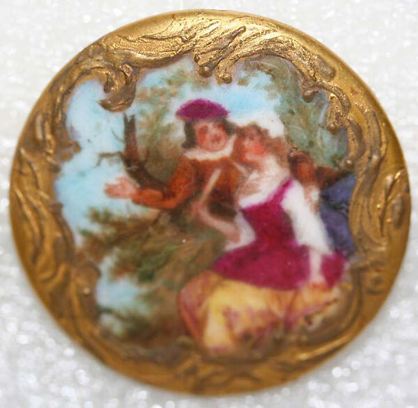 Button, porcelain, American or European