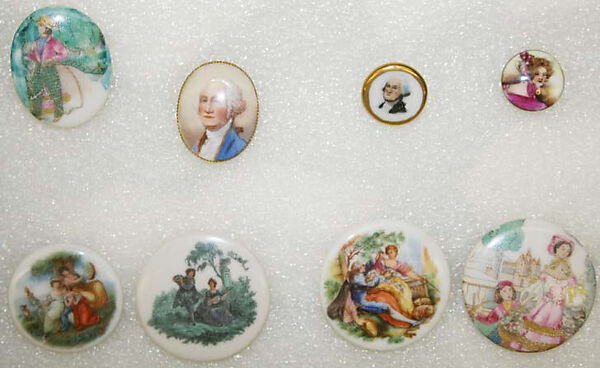 Button, porcelain, American or European 