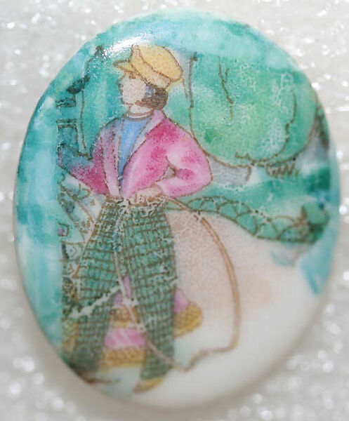 Button, porcelain, American or European