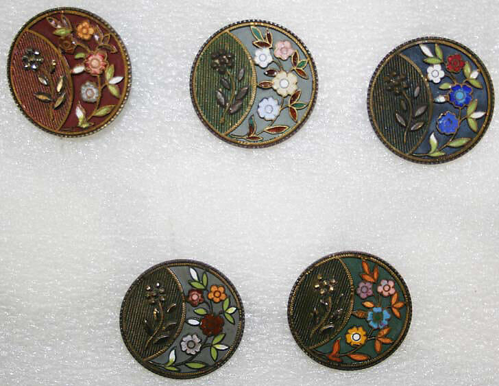 Button, enamel, metal, British 