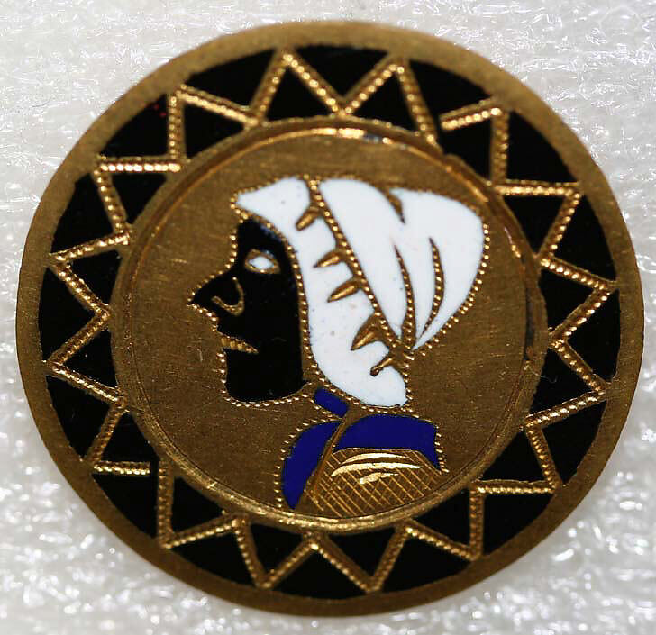 Button, enamel, French