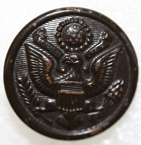 Button, metal, American or European 