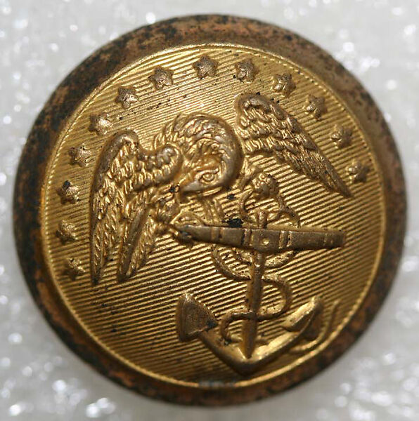 Button, metal, American or European