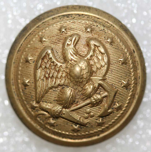 Button, metal, American or European