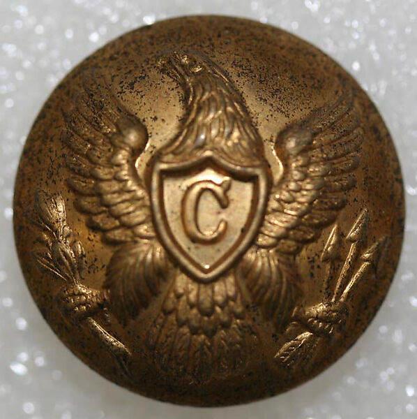 Button, metal, American or European