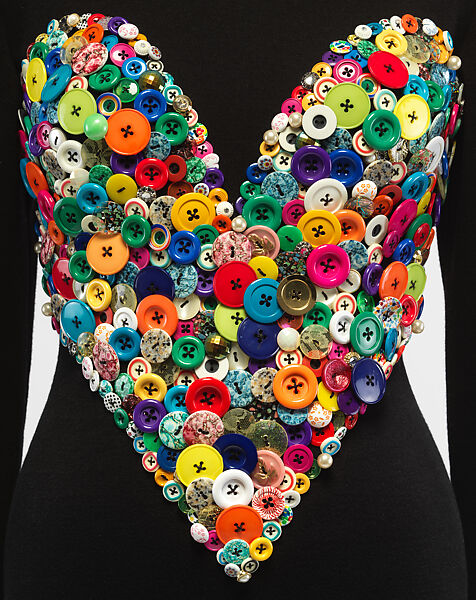 Dress, Patrick Kelly (American, Vicksburg, Mississippi 1954–1990 Paris), Wool, plastic, French