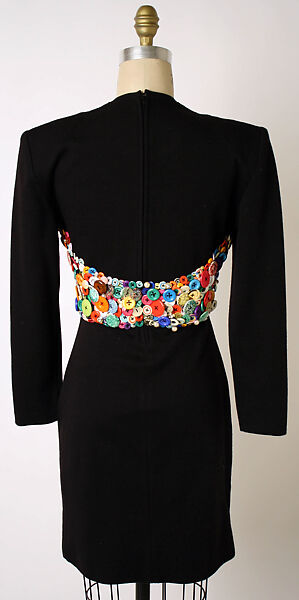 Dress, Patrick Kelly (American, Vicksburg, Mississippi 1954–1990 Paris), Wool, plastic, French