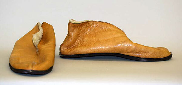 Slippers, leather, plastic, American 