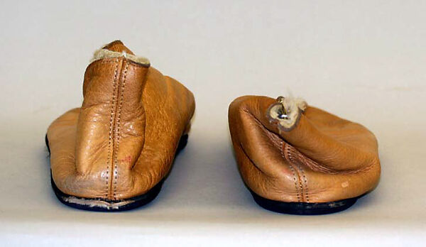 Slippers, leather, plastic, American