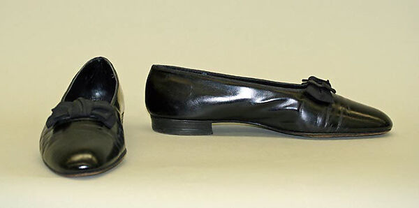 Evening shoes, leather, silk, British 