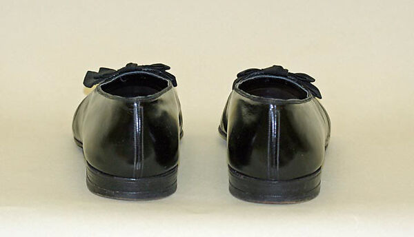 Evening shoes, leather, silk, British