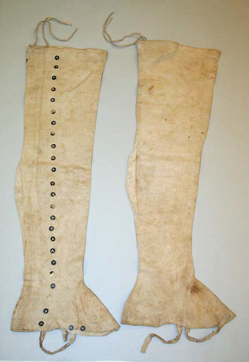 Gaiters, cotton, linen, horn, British 