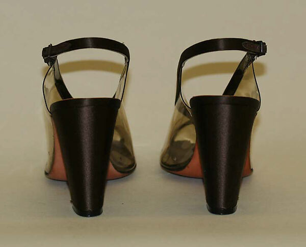 Evening shoes, Herbert Levine Inc. (American, founded 1949), leather, plastic (polyvinyl chloride), American