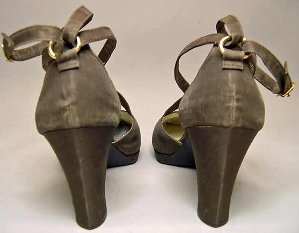 Evening shoes, Roger Vivier (French, 1913–1998), silk, French