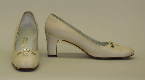 Evening shoes, Saks Fifth Avenue (American, founded 1924), silk, rhinestones, American 