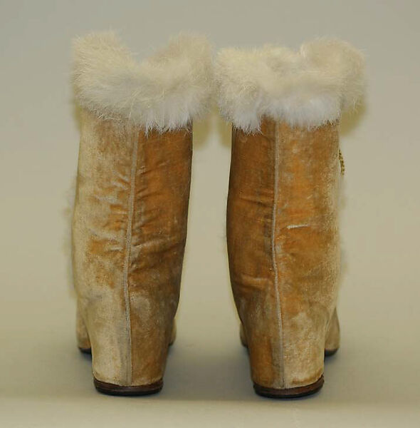 Boots, silk, fur, leather, American