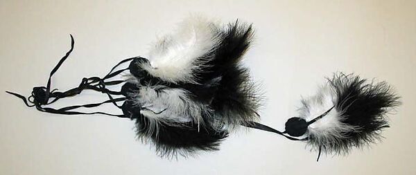 Necklace, leather, feathers, American 