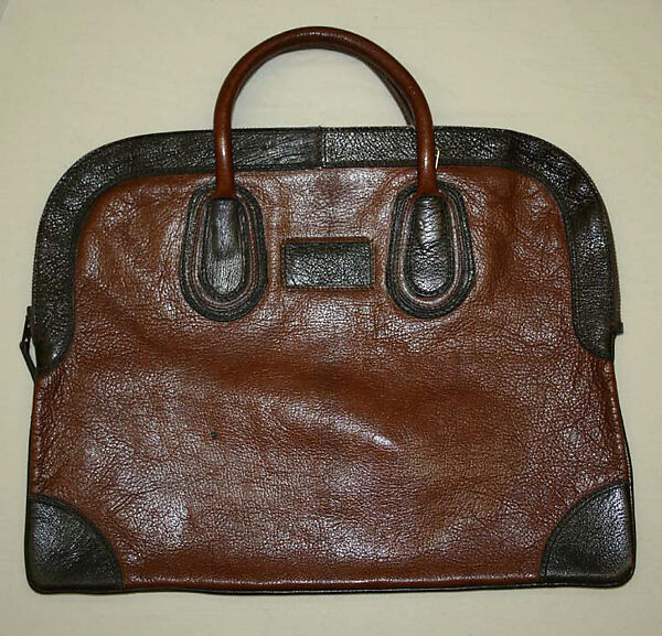 Satchel, leather, French 