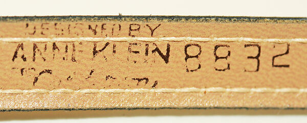 Belt, Calderon, leather, metal, American