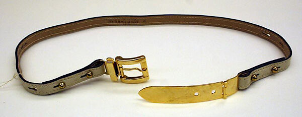 Belt, Calderon, leather, metal, American 