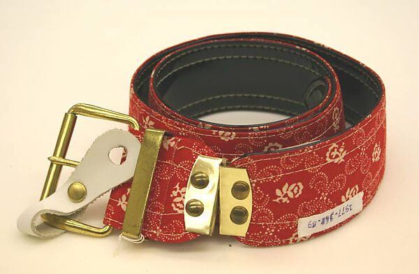 Belt, plastic, cotton, metal, American 