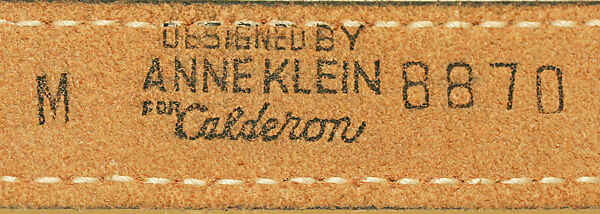 Belt, Calderon, plastic, metal, American