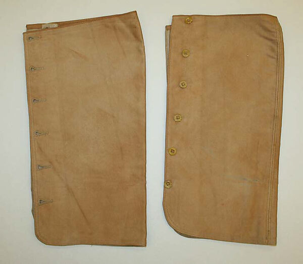 Gaiters, cotton, plastic, probably American 