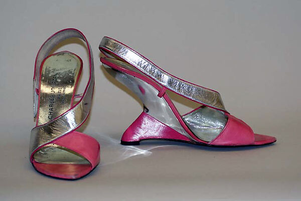 Evening shoes, House of Charles Jourdan (French, founded 1919), leather, plastic, French 