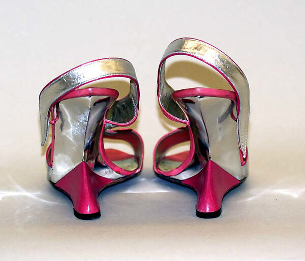 Evening shoes, House of Charles Jourdan (French, founded 1919), leather, plastic, French