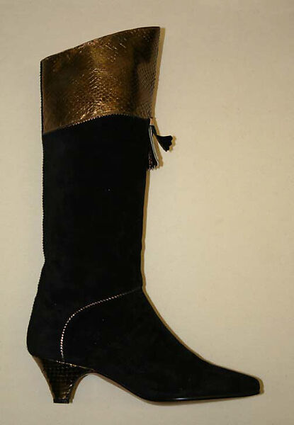 Boots, Susan Bennis/Warren Edwards (American, 1977–1997), leather, snakeskin, American 