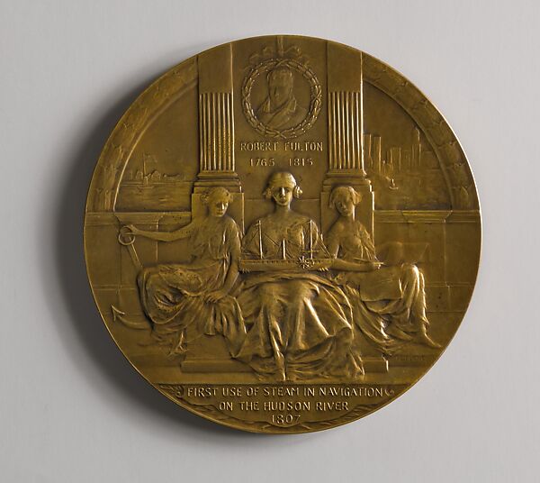 Official Commemorative Medal, The Hudson-Fulton Celebration, New York, Emil Fuchs (American, Vienna 1866–1929 New York), Bronze, American