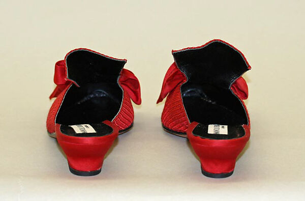 Mules, Manolo Blahnik (British, born Spain, 1942), silk, British