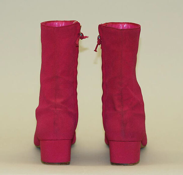 Boots, silk, leather, French