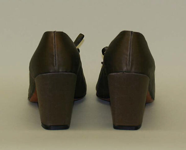 Evening shoes, Evelyn Schless, silk, leather, American