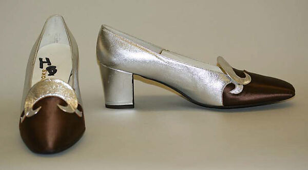 Evening shoes, Donald Brooks (American, New Haven, Connecticut 1928–2005 Stony Brook, New York), silk, leather, American 