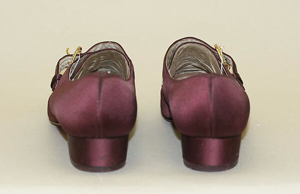 Evening shoes, Mr. David Evins (American, born England, 1909–1992), silk, rhinestones, leather, American
