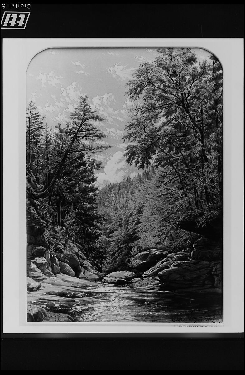 Catskill Clove in Palingsville, William Rickarby Miller (American (born England), Staindrop 1818–1893 Bronx, New York), Watercolor, gouache, and graphite on light green wove paper, American