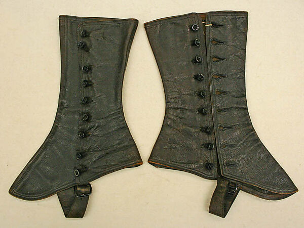 Gaiters, leather, probably American 