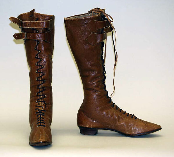 Hunting boots, leather, probably American 