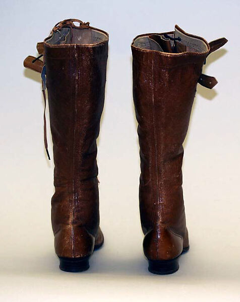 Hunting boots, leather, probably American