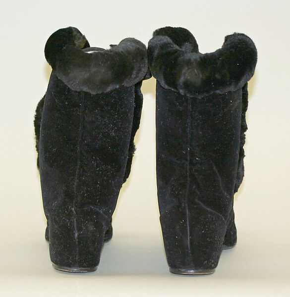 Boots, B. Altman &amp; Co. (American, 1865–1990), cotton, fur, leather, American