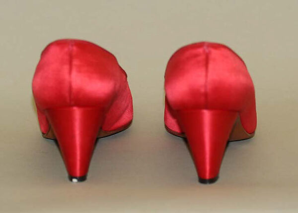 Shoes, Mr. David Evins (American, born England, 1909–1992), silk, leather, American