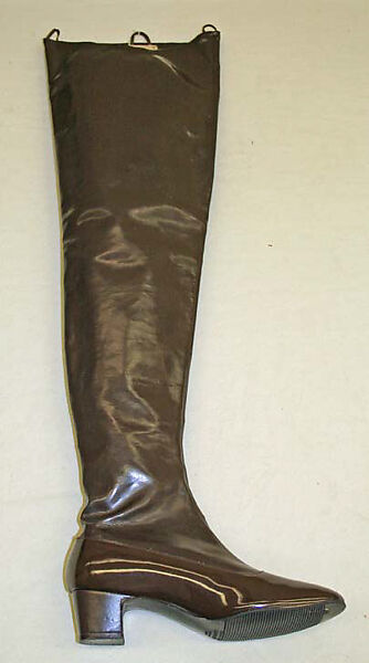 Boots, Mr. David Evins (American, born England, 1909–1992), plastic (polyvinyl chloride), leather, rubber, American 
