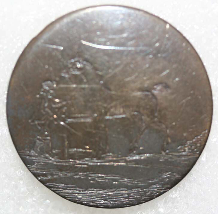 Button, metal, British