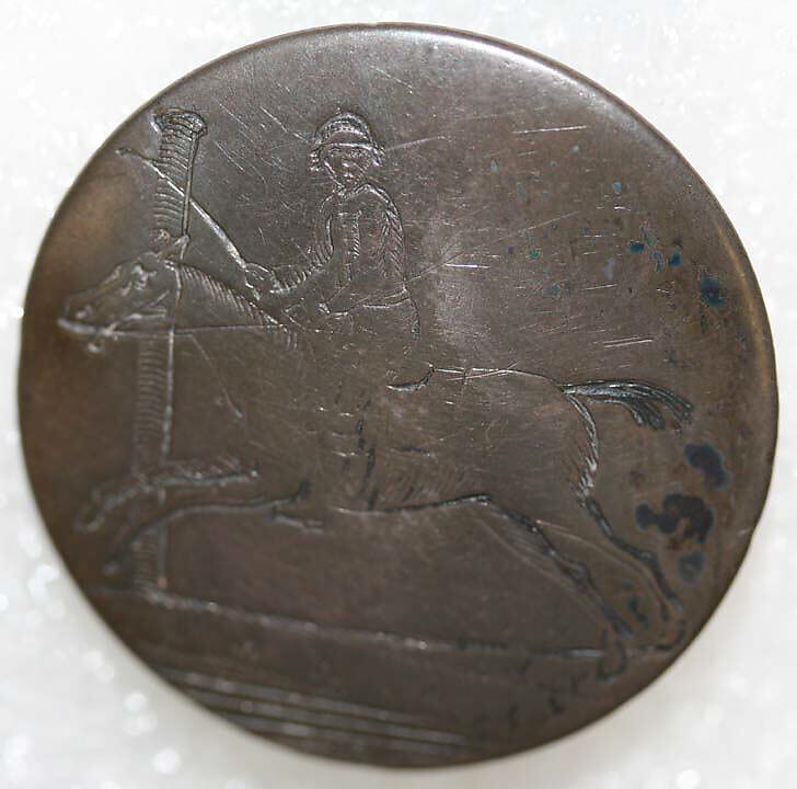 Button, metal, British