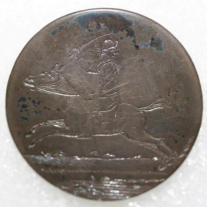 Button, metal, British