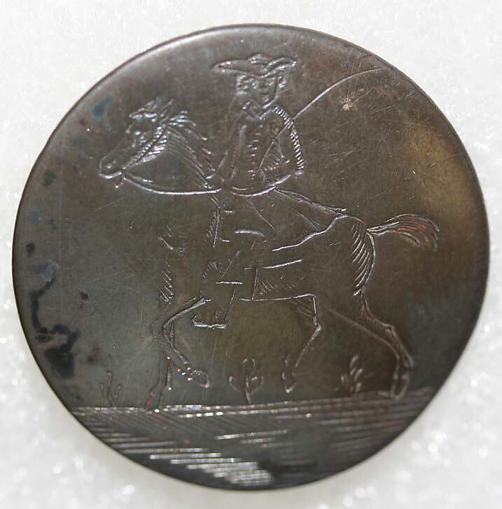 Button, metal, British